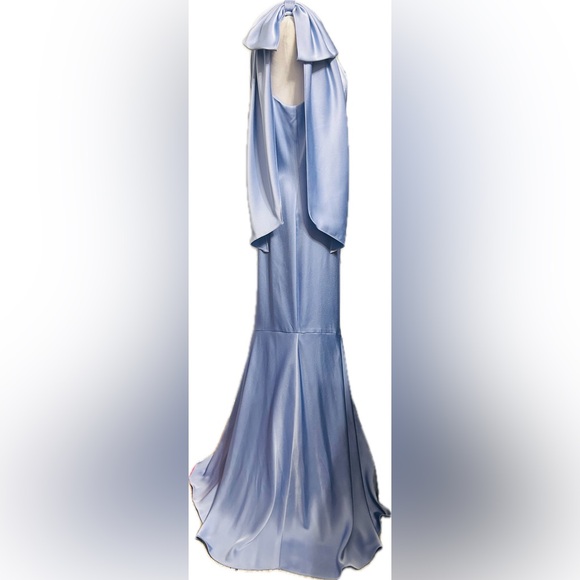 NWT Aidan Mattox SZ 6 lavender floor length mermaid one shoulder style gown - Picture 3 of 8